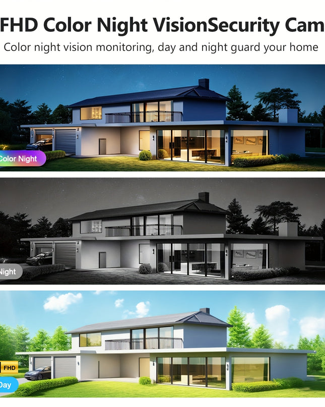 2K Solar Camera Outdoor Wireless, 2.4GWiFi Cameras for Home Security with Solar Panel, 5200mAh Battery, Spotlight Color Night Vision, AI Motion Detection, Siren Alarm, 2-Way Talk, IP66, Cloud/SD Storage EasyInstallation for H