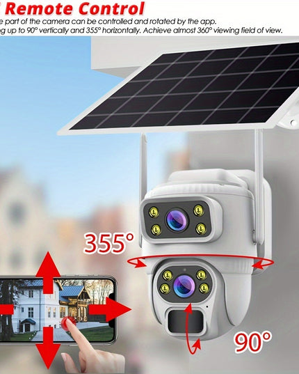 8MP 4K Solar Wirelesss IP Dual Screen Camera Battery Outdoor HD 4MP Dual Lens WiFi Waterproof Camara Solar Panel CCTV Security
