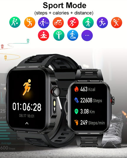 [Ideal Gift] COIUSOR Smart Watch With Built-in LED Flashlight, 2.01" IPS Display, Wireless Calling, Wireless 5.3, 100+ Sports Modes, Step Counter, Distance & Calorie Tracker, Music & Camera Control, Compatible With For iphone