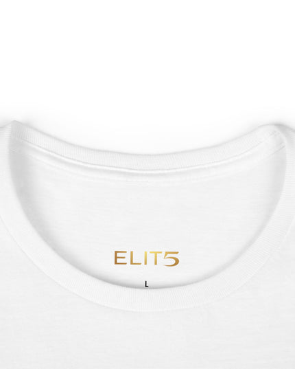 ELIT5 Women’s Graphic Tee — Gold Logo Fashion Shirt