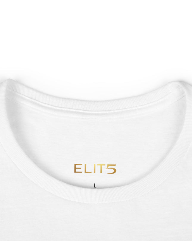 ELIT5 Women’s Graphic Tee — Gold Logo Fashion Shirt