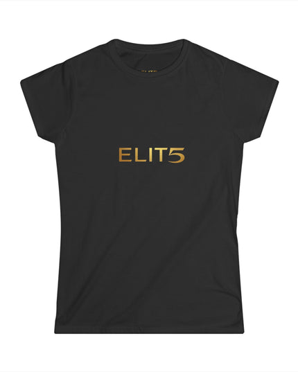 ELIT5 Women’s Graphic Tee — Gold Logo Fashion Shirt