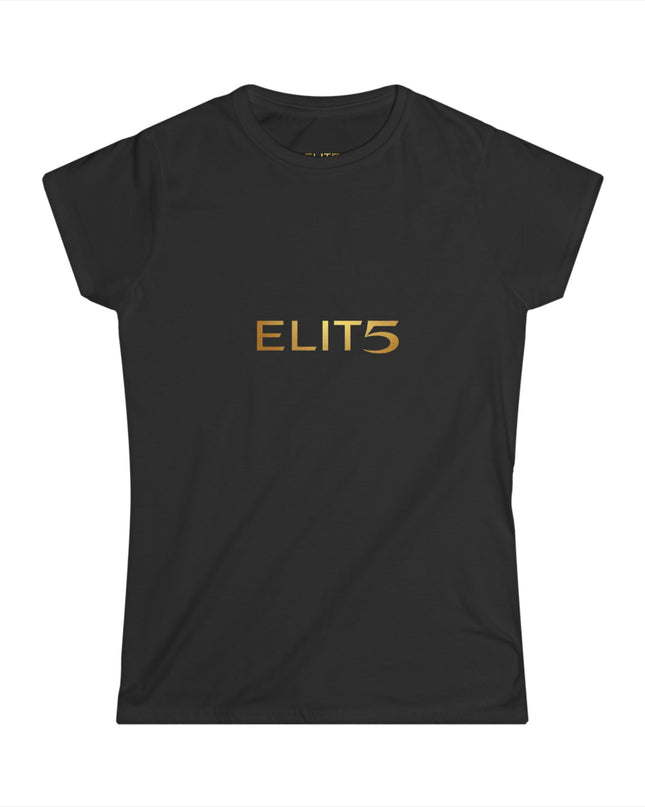 ELIT5 Women’s Graphic Tee — Gold Logo Fashion Shirt
