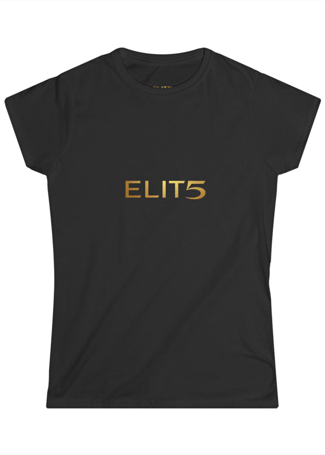 ELIT5 Women’s Graphic Tee — Gold Logo Fashion Shirt