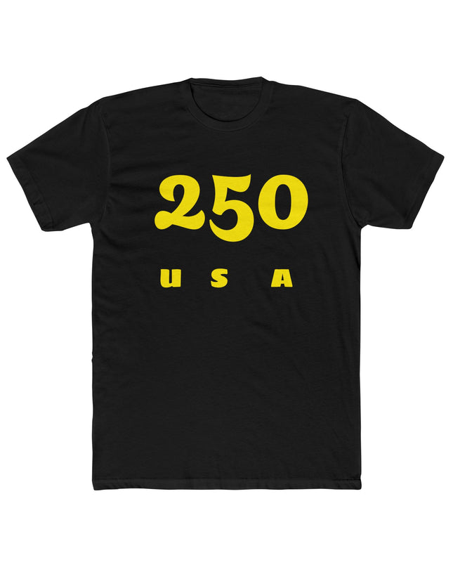 250 USA Graphic Tee — Retro Yellow Number Crewneck Shirt