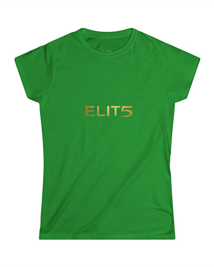 ELIT5 Women’s Graphic Tee — Gold Logo Fashion Shirt