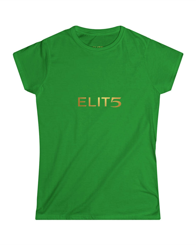ELIT5 Women’s Graphic Tee — Gold Logo Fashion Shirt