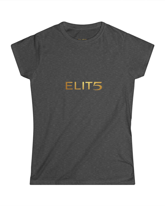 ELIT5 Women’s Graphic Tee — Gold Logo Fashion Shirt