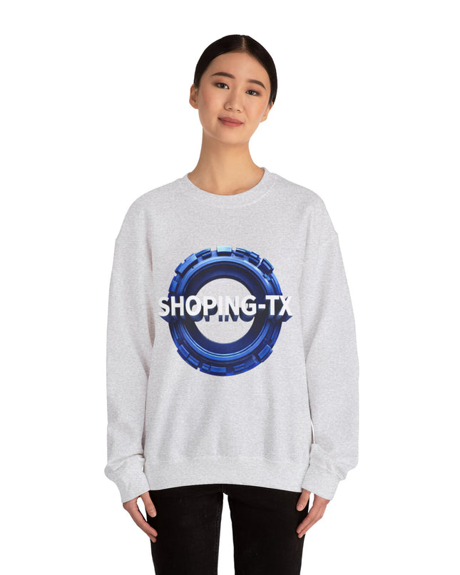 Crewneck Sweatshirt — SHOP.ING-TX Blue Gear Logo Crewneck