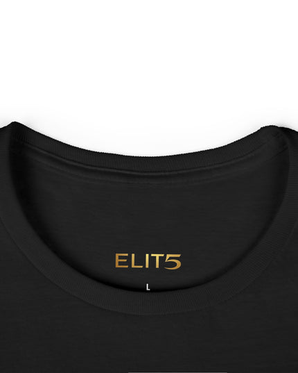 ELIT5 Women’s Graphic Tee — Gold Logo Fashion Shirt