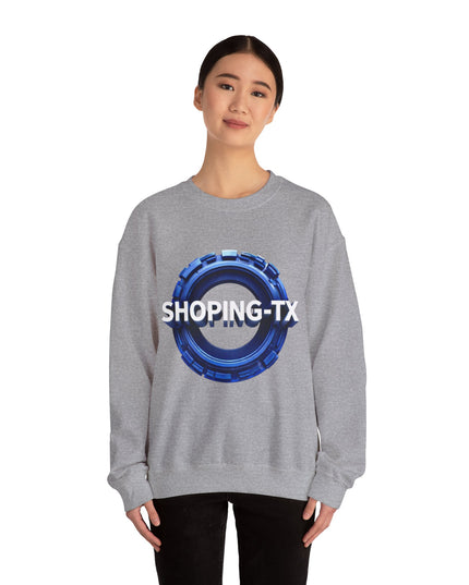 Crewneck Sweatshirt — SHOP.ING-TX Blue Gear Logo Crewneck