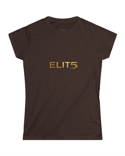 ELIT5 Women’s Graphic Tee — Gold Logo Fashion Shirt