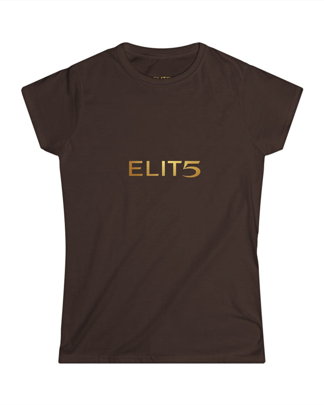 ELIT5 Women’s Graphic Tee — Gold Logo Fashion Shirt