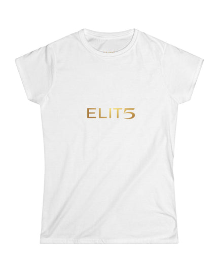 ELIT5 Women’s Graphic Tee — Gold Logo Fashion Shirt
