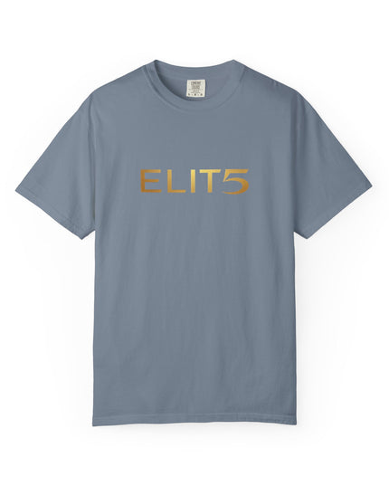 Elite Logo T-Shirt — Gold "ELIT5" Graphic Cotton Tee