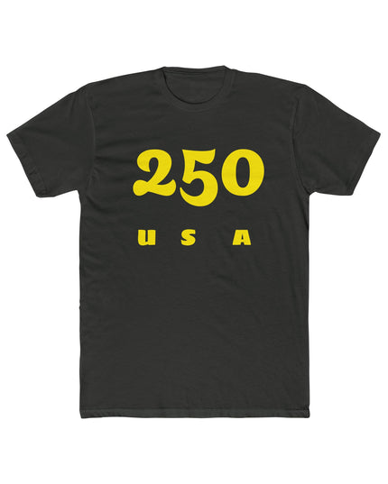 250 USA Graphic Tee — Retro Yellow Number Crewneck Shirt