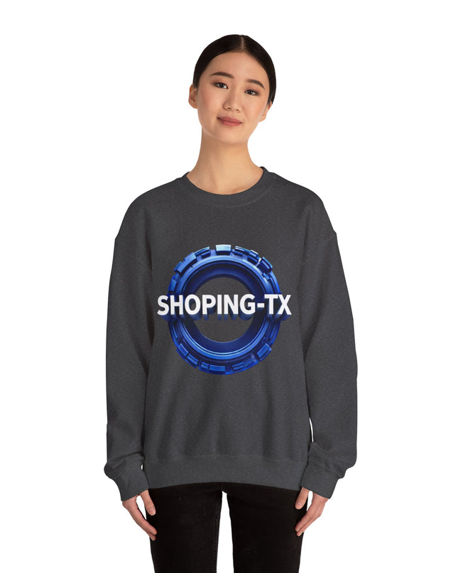 Crewneck Sweatshirt — SHOP.ING-TX Blue Gear Logo Crewneck