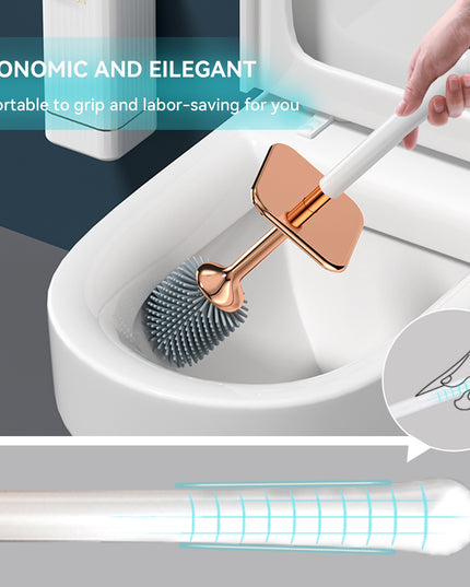 Aokala Toilet Brush And Holder, Elegant Toilet Bowl Brush Set with Ergonomic Long Handle, Modern Bathroom Decor Cleaning Accessories, Durable, Deep Cleaning Christmas Gifts/Halloween Gifts! - Black & White