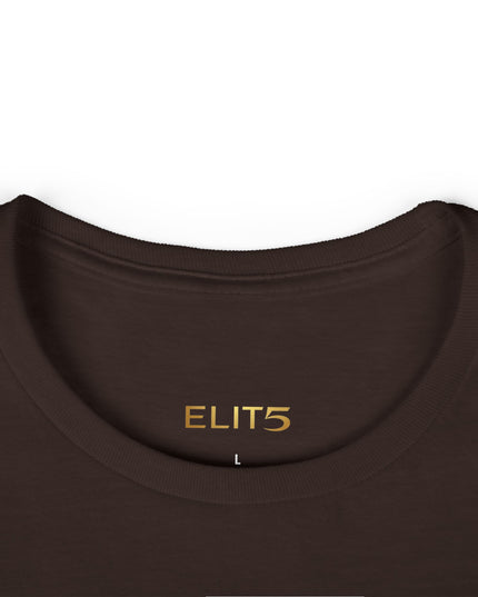 ELIT5 Women’s Graphic Tee — Gold Logo Fashion Shirt