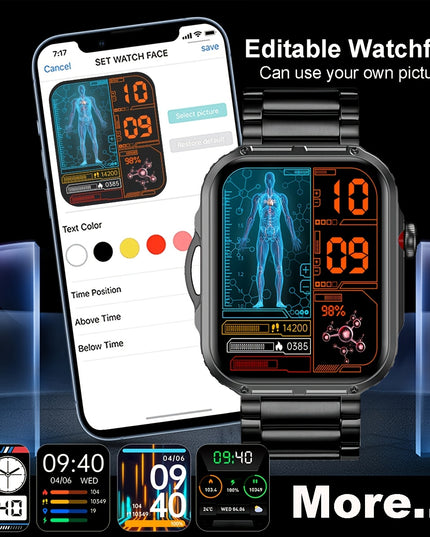 [Ideal Gift] COIUSOR Smart Watch With Built-in LED Flashlight, 2.01" IPS Display, Wireless Calling, Wireless 5.3, 100+ Sports Modes, Step Counter, Distance & Calorie Tracker, Music & Camera Control, Compatible With For iphone