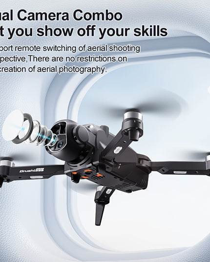 DroneM7 Upgraded Drone with 4.9” HD FPV Camera, 3-Camera Obstacle Avoidance, Brushless Motor, Foldable arms & Night Flying - Quadcopter Suitable for Adults & Beginners, Ideal Gift for Christmas/Halloween/Birthdays