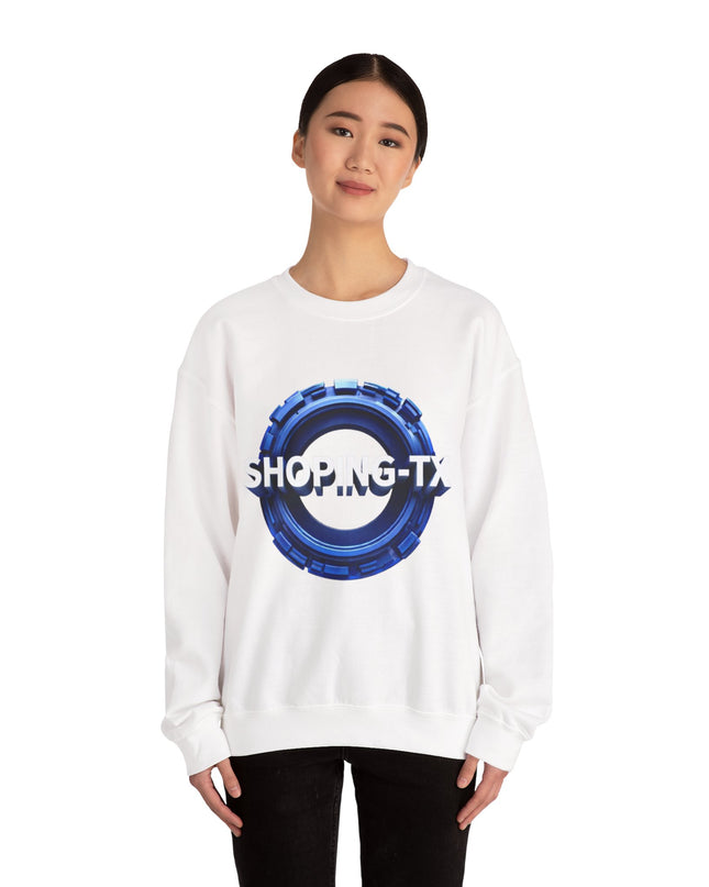 Crewneck Sweatshirt — SHOP.ING-TX Blue Gear Logo Crewneck