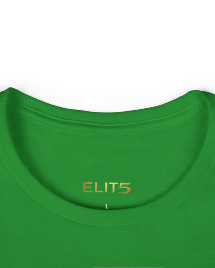 ELIT5 Women’s Graphic Tee — Gold Logo Fashion Shirt