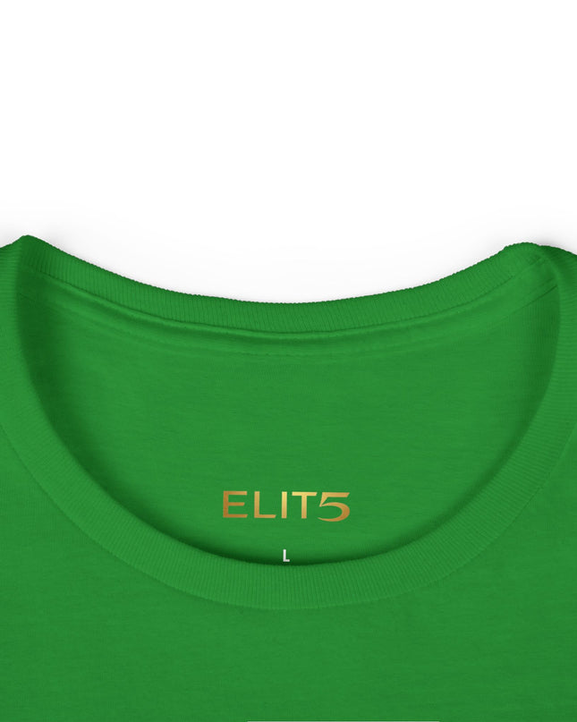 ELIT5 Women’s Graphic Tee — Gold Logo Fashion Shirt