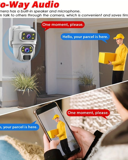 8MP 4K Solar Wirelesss IP Dual Screen Camera Battery Outdoor HD 4MP Dual Lens WiFi Waterproof Camara Solar Panel CCTV Security
