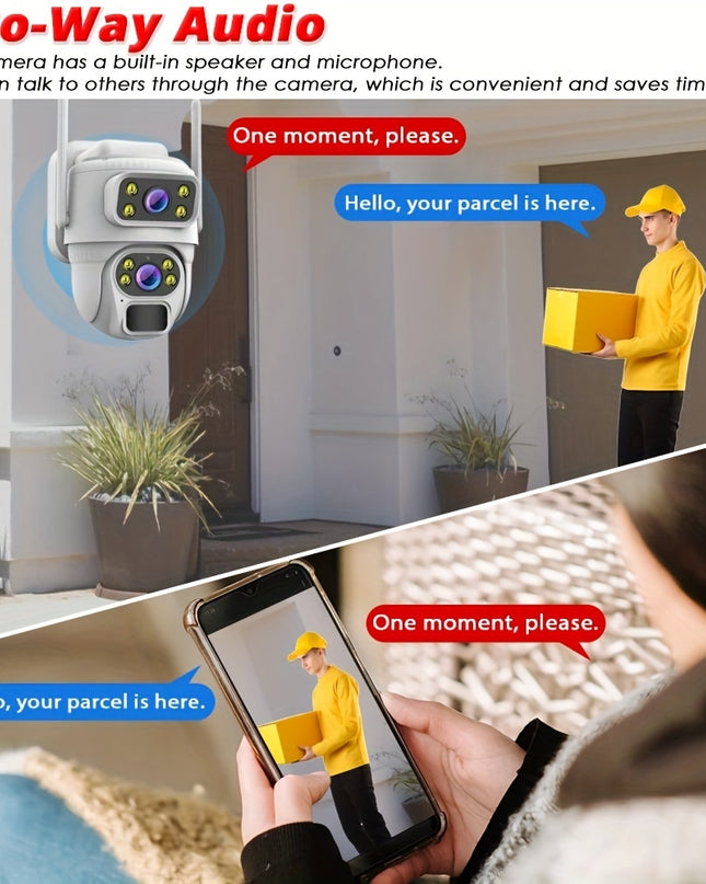8MP 4K Solar Wirelesss IP Dual Screen Camera Battery Outdoor HD 4MP Dual Lens WiFi Waterproof Camara Solar Panel CCTV Security