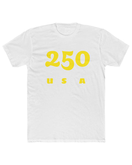 250 USA Graphic Tee — Retro Yellow Number Crewneck Shirt