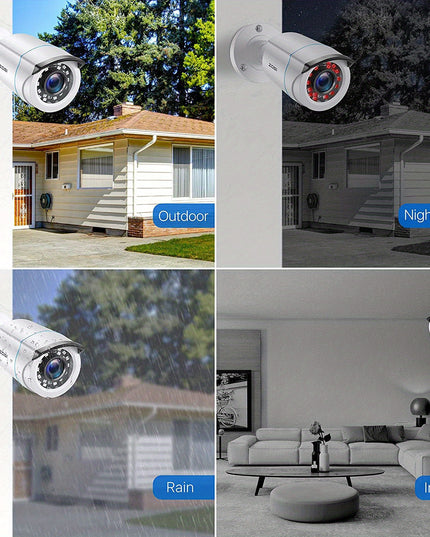 ZOSI 8 x 1080P 1920TVL Surveillance Cameras Indoor Outdoor & 8CH 2MP Security Camera System with AI Human/Vehicle Detection, Person Vehicle Detection, Night Vision, Remote Access, Pre-installed 2TB Hard Drive, Property Protec