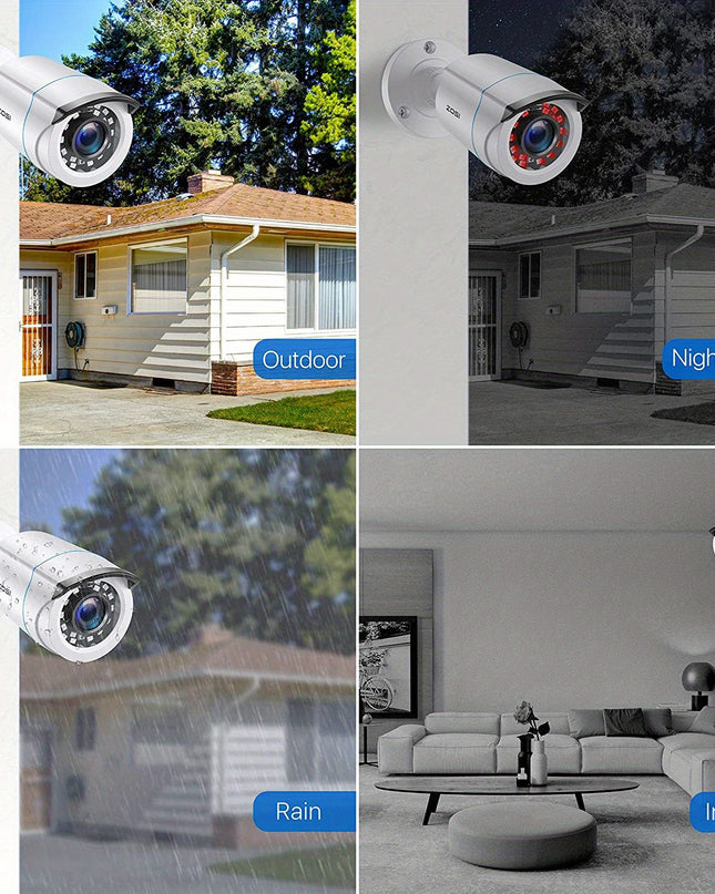ZOSI 8 x 1080P 1920TVL Surveillance Cameras Indoor Outdoor & 8CH 2MP Security Camera System with AI Human/Vehicle Detection, Person Vehicle Detection, Night Vision, Remote Access, Pre-installed 2TB Hard Drive, Property Protec