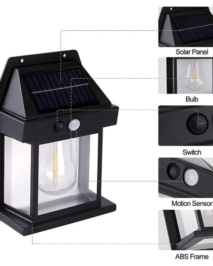 Solar Lights Outdoor Exterior Wall Lamps Retro Body Induction Atmosphere Christmas Fairy Lights Solar Charging Desk Lamps Gifts