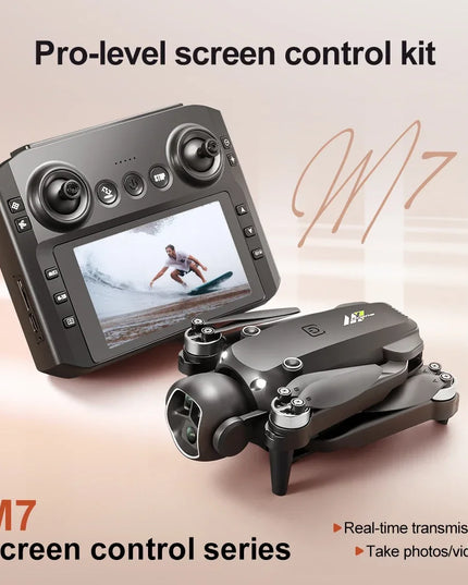 M7 Drone with 5G HD Camera Brushless Motor 4K UHD Video 1080P Image Stabilization Large Screen Remote Control Quadcopter