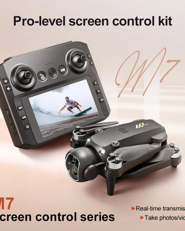 M7 Drone with 5G HD Camera Brushless Motor 4K UHD Video 1080P Image Stabilization Large Screen Remote Control Quadcopter