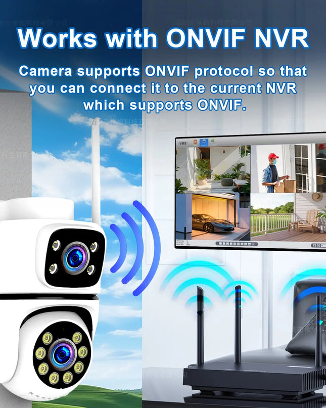 Tuya 5K 10MP WIFI IP Camera Outdoor 5G Wifi Dual Lens PTZ Cam Onvif CCTV Surveillance AI Tracking Alexa/Goggle Security Camera