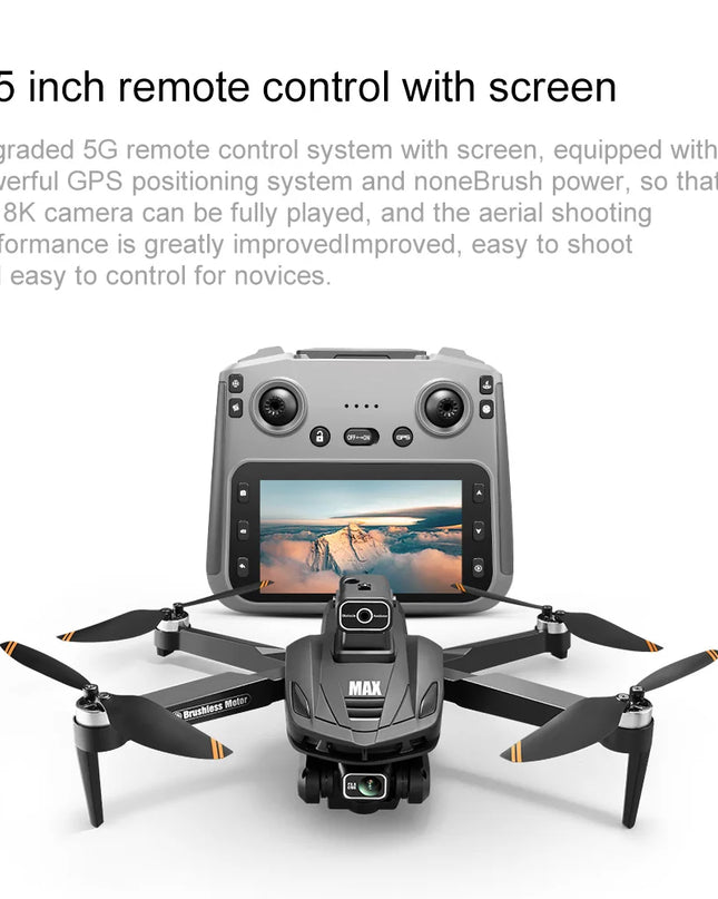 2025 V168 Pro MAX GPS Drone 8K Professional HD Camera 5G WIFI FPV 360° Obstacle Avoidance Brushless Large Screen RC Quadcopter