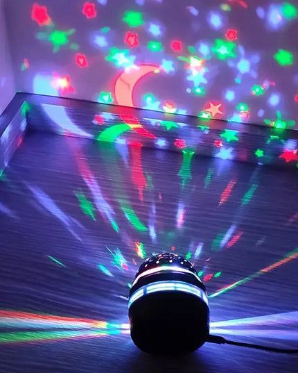 LED Starry Sky Night Lights USB Projector Lamp Magic Ball Moon Star Christmas Lights Home Room Atmosphere Decorations