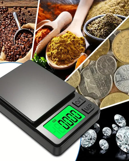 Precision Pocket Scale 1000g X 0.1g - Digital Gram, Food, Jewelry, Ounces/Grains Scale with Backlit LCD - Mini Scale for Travel