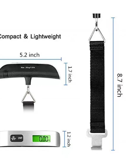 Portable Scale Digital LCD Display 110lb/50kg Electronic Luggage Hanging Suitcase Travel Weighs Baggage Bag Weight Balance Tools