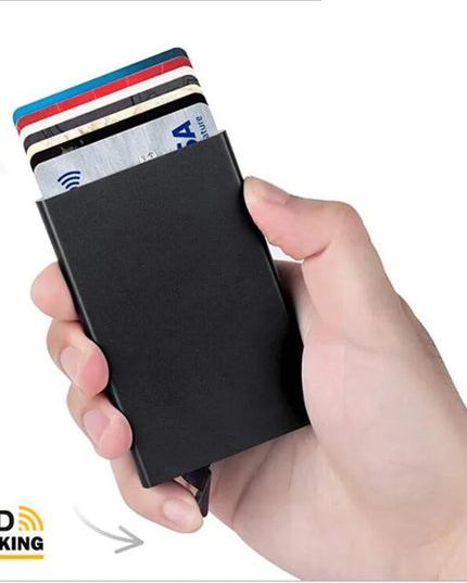 Rfid Smart Wallet Card Holder Metal Thin Slim Men Women Wallets Pop Up Minimalist Wallet Small Black Purse Vallet Walets for Men
