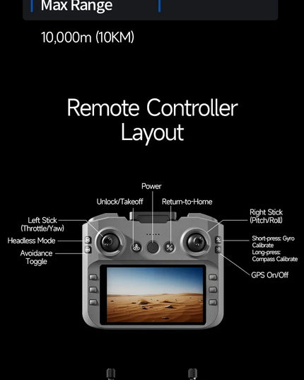 4DRC-M7 GPS Drone 8K Professional HD Camera Drones Brushless WIFI FPV Video 4.5 Inch Screen Control Quadcopter Drones Toy