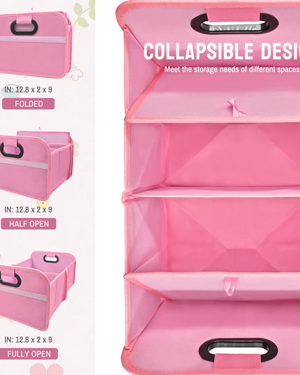 Trunk Organizer for suv, Foldable portable car storage box for camping outdoor storeroom,space saving multi functional