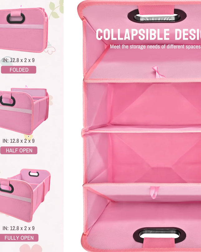 Trunk Organizer for suv, Foldable portable car storage box for camping outdoor storeroom,space saving multi functional