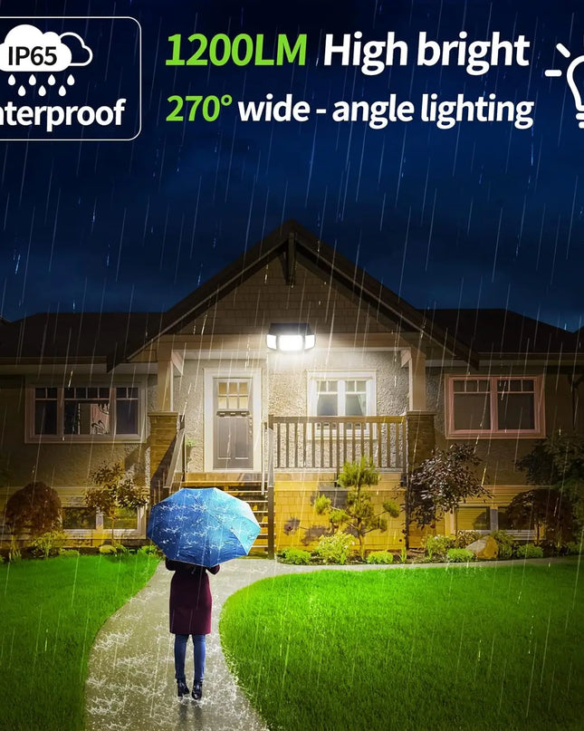 Solar Lights Outdoor with 3 Modes Motion Sensor Super Bright Wall Lamp IP65 Waterproof Street Light for Garden Yard Path Garage
