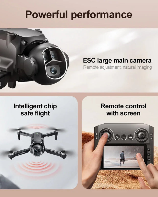 M7 Drone with 5G HD Camera Brushless Motor 4K UHD Video 1080P Image Stabilization Large Screen Remote Control Quadcopter