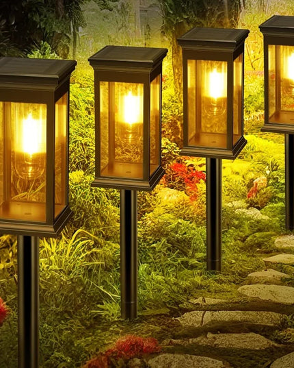 Solar Pathway Lights Solar Lights Outdoor Solar Powered Garden Lights for Walkway Yard Backyard Lawn Landscape Lighting Decor