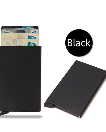 Rfid Smart Wallet Card Holder Metal Thin Slim Men Women Wallets Pop Up Minimalist Wallet Small Black Purse Vallet Walets for Men