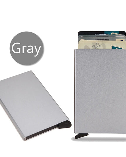 Rfid Smart Wallet Card Holder Metal Thin Slim Men Women Wallets Pop Up Minimalist Wallet Small Black Purse Vallet Walets for Men